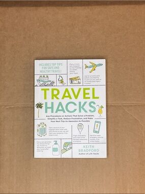 Travel Hacks by Keith Bradford - White & Lime Green Paperback